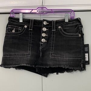 True Religion Lagoon Mist Button-Up Shorts